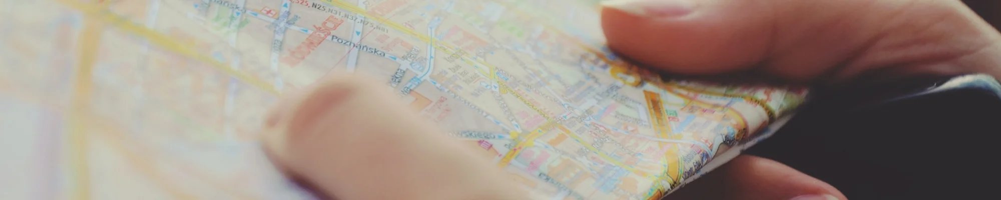 Colorful paper map in Corpus Christi, TX