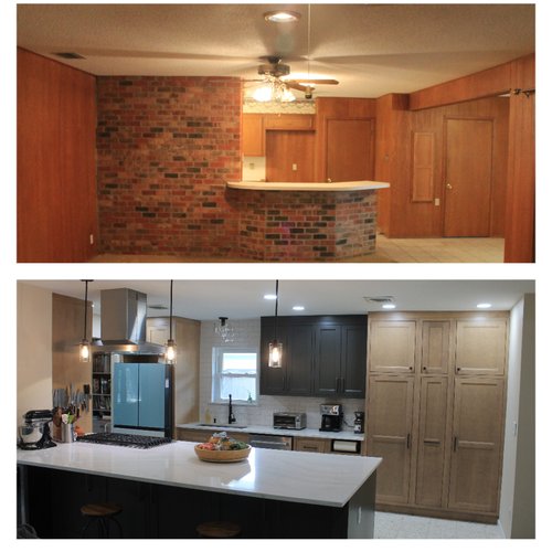 Before and after kitchen remodel project by Tukasa Creations